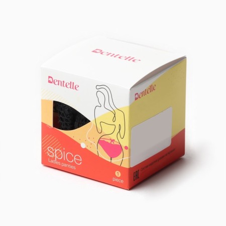Panties female Brazilian, black color, size 46 (m)-3