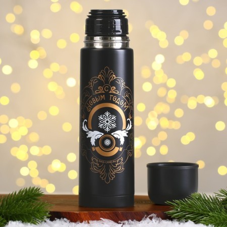 Gift set "Winter Patterns", a thermos 500 ml, a mug 2 pcs-4