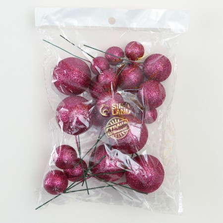 Set for decoration "beads", set 20 pcs, burgundy color-4
