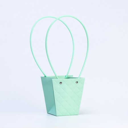 Bag for flowers stamping mint moisture-resistant, 12x12-8x8-12.5 cm-1