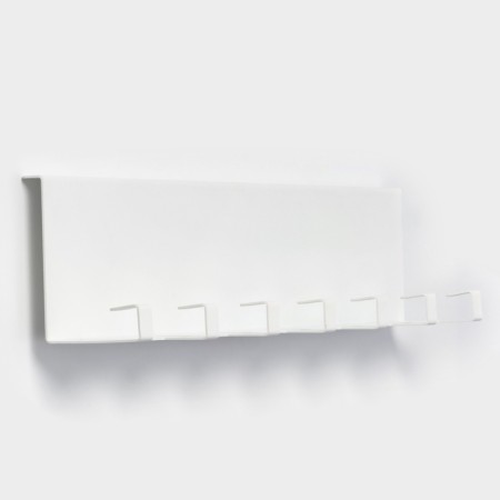 Shelf with hooks "Loft Art", 50 × 10 × 7.5 cm, white color-1