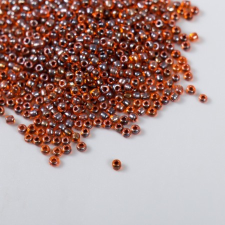 Beads "Astra" 11/0, 20 g (2229 t. Orange/transparent with a color center, glossy)