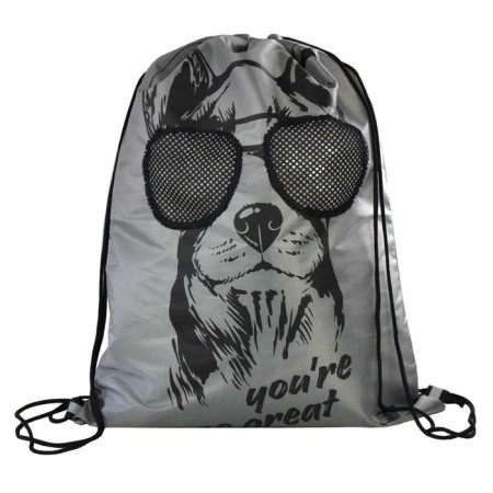Back for shoes 480 x 360 mm, Phoenix, silkography, mesh, "dog with glasses"