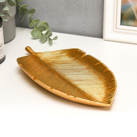 Souvenir Polystone stand "Golden Leaf" 2.5x27.5x13.5 cm-1