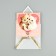 Postcard with the envelope "I love you", embossing, 7 x 7 cm