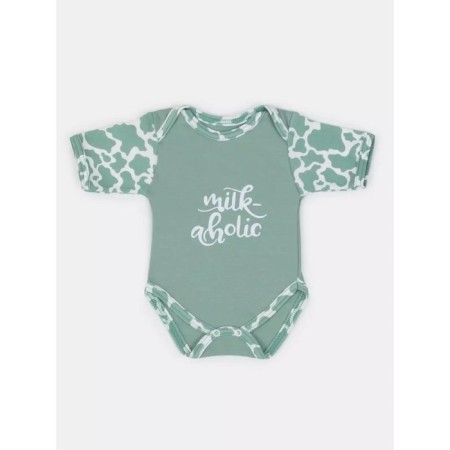 Body Children with short sleeves Rant Milk-Aholic, height 56 ​​cm, green color-1