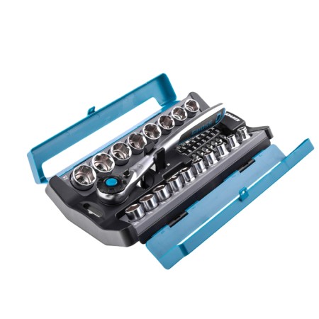 Set of end heads GROSS 14144, 36 items, ratchet 120 teeth, 1/2 ", CRV-2