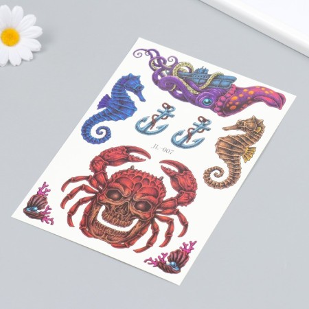 Tattoo on the body color "Underwater Myths" 21x14.8 cm-1