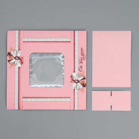 Box for sweets, confectionery packaging, 4 cells, “with all my heart”, 10.5 x 10.5 x 3.5 cm-4