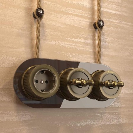 Single-valve switch WL19-01-03, retro, bronze color-5