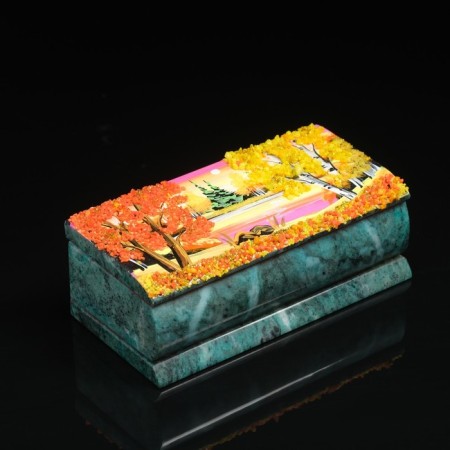 Casket "Autumn" 15x7x5.5 cm, stone baby, coil-5