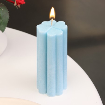 Candle-cylinder "Four-leafer", 4.5x10.5 cm, Niva, 6 hours-1