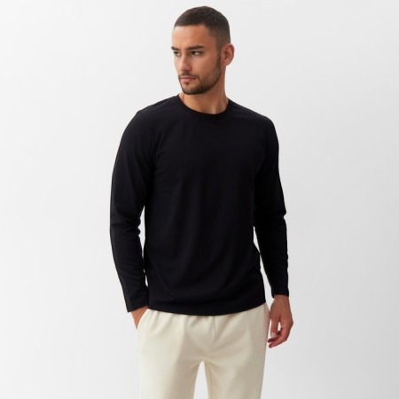 Jumper (Longsliv) Male Minaku: Basic Line Man Black Color, size 44