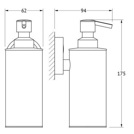 Liquid soap dispenser, chrome, fbs-1