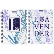 Тетрадь А5, 80 листов в клетку на спирали ErichKrause Lavender, пластиковая обложка, блок офсет, белизна 100%, МИКС