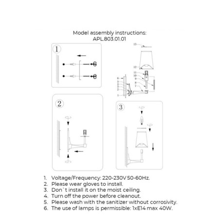 Wall lamp (sconces) malcia e14 40w-11
