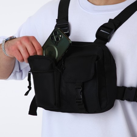 Babberry bag with lightning, 2 external pockets, black color-4