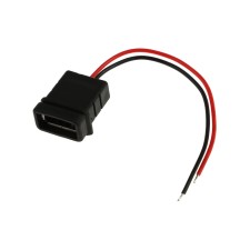 USB connector with a wire 10 cm, 2 pin, 2.1 a, 5 V, black