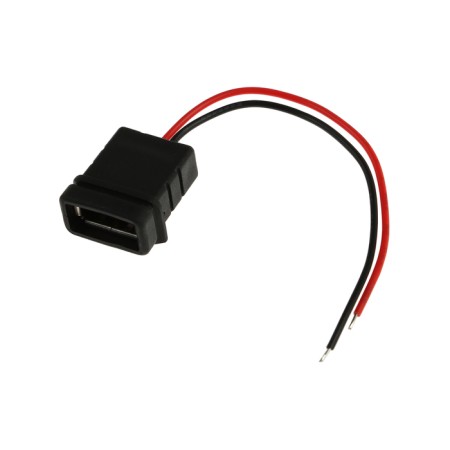 USB connector with a wire 10 cm, 2 pin, 2.1 a, 5 V, black
