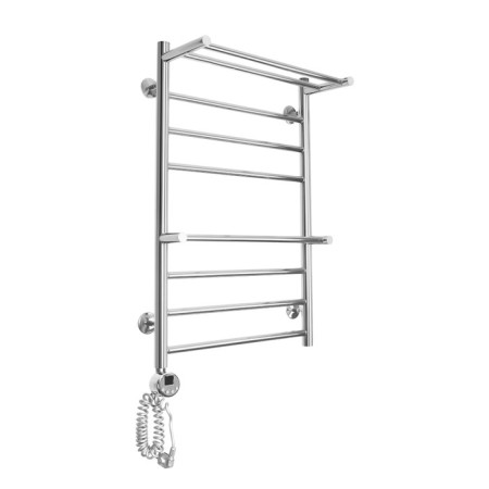 Domoterm electric heated towel rail "Medea" P8, 500x800 mm, 2 shelves, left, chrome