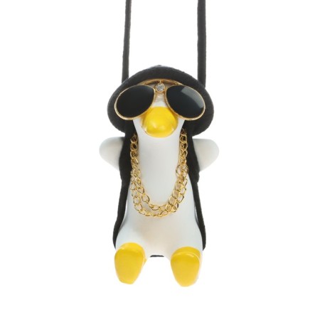 Suspension on a mirror, duck with glasses, height 8 cm, lace 50 cm-2