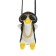 Suspension on a mirror, duck with glasses, height 8 cm, lace 50 cm