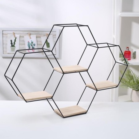 2-tier shelf of the loft, 41 × 59 × 9.5 cm, black color-1