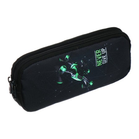 Penal soft, 2 compartments, voluminous, 90 x 220 x 40 mm, Stavia "drone" black/green 86242-2