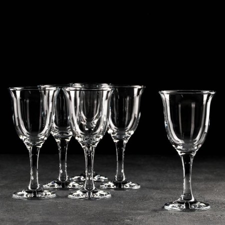 A set of glass glasses for the wine "Dalid", 300 ml, 6 pcs