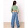 TOP for a girl with long sleeves on Generation ties, height 152 cm, green color