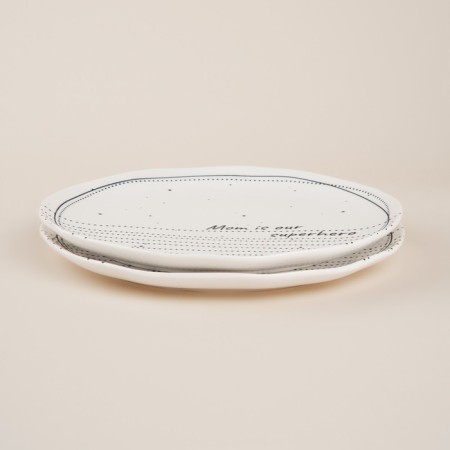 A set of porcelain plates SL Home "House", D = 21 cm, white color