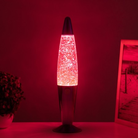 Lava-lamp "Rocket" 1x30W E14-R39 (sparkles) pink 11x11x41cm-2