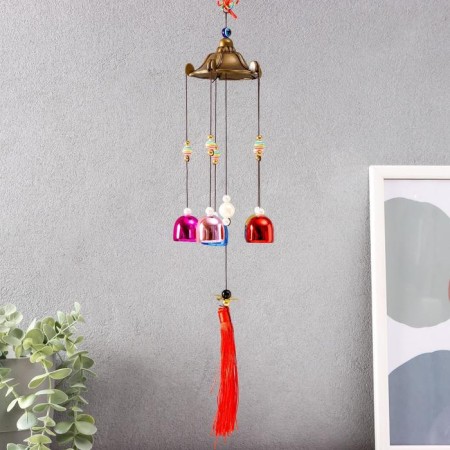 Wind Music Metal "from the evil eye with fringe" 5 bells 45x7.5x7.5 cm