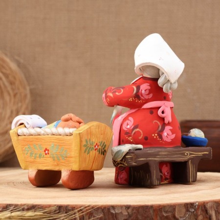 Kovrov toy "Nanny with a cradle", ceramics-2