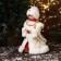 Snow Maiden "in a fur coat, with a strap and a scythe" moves, 30x15 cm, beige
