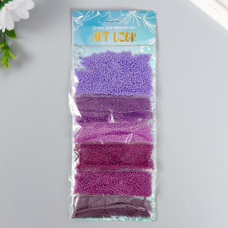 Round beads 12/0 "purple haze" 6 colors x 10 g 20x8 cm