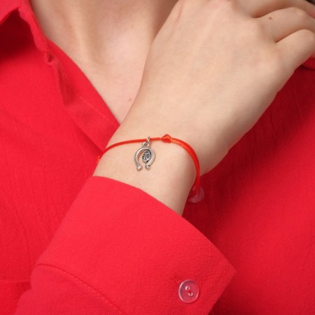 Bracelet-reinforcing “Red thread” attracting good luck and happiness, color black silver, l = 20 cm-5