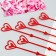 Holder for postcards in the bouquet "Red", 22cm