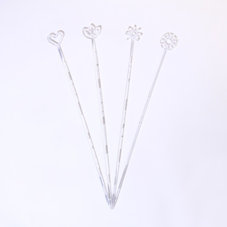 Support for orchids, h = 44 cm, plastic, transparent, mix-1
