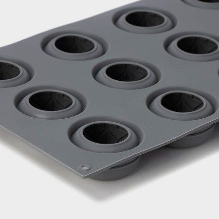 Form for baking and mousse desserts Konfinetta "Web", silicone, 29.5 × 17.5 × 2.5 cm, 12 cells (4.2 × 2.5 cm), color gray color-4