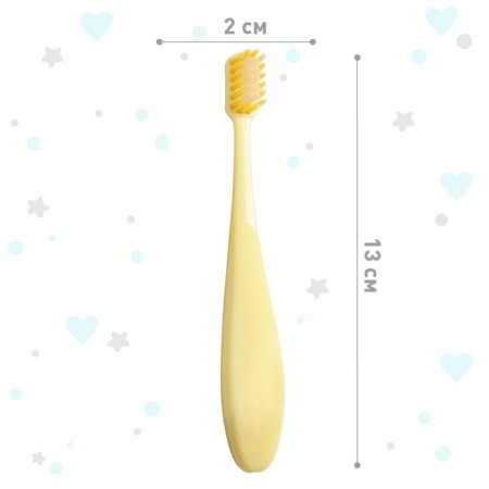 Baby toothbrush with soft bristles, nylon, yellow color-2