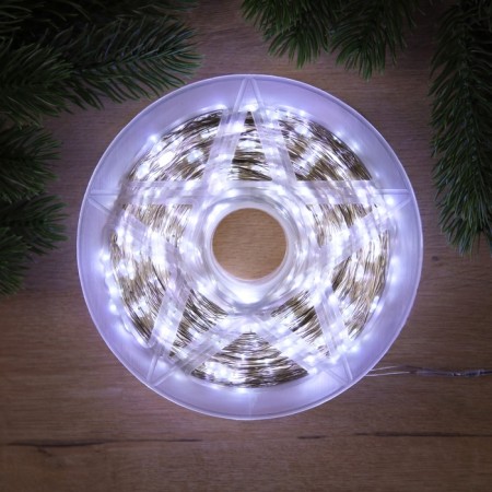 Garland "thread" 200 m Rosa, IP44, silver thread, 2000 LED, white glow, 36 V