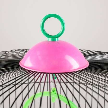 Bird cage is round, two -tier welded, large pallet, 39 x 44 cm, mix of flowers-4