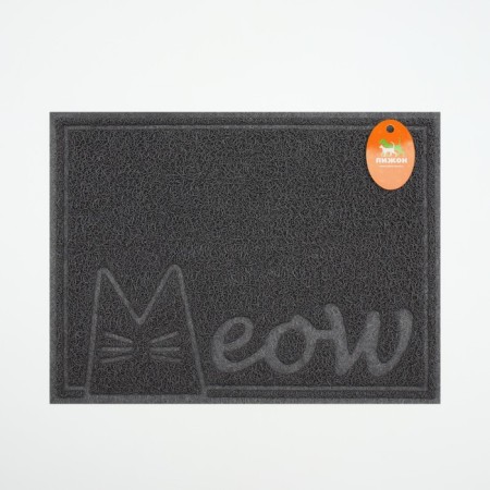 Коврик 2-в-1 под миску/туалет животных 40 х 30 см MEOW, серый-5