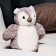 Soft toy "owl", 20 cm, light gray color