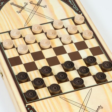 NARDS "Hunters on a halt", wooden board 60 x 60 cm, with a field for playing checkers-2