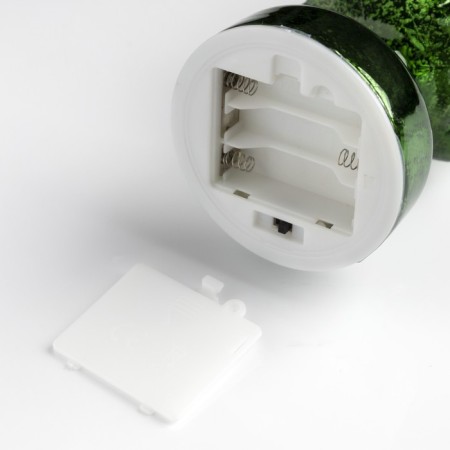 LED figure "Green Christmas tree" 9 × 29 × 9 cm, glass, batteries AAAX3 (not complete), glow warm white-2