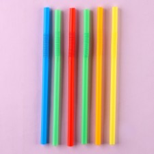 Plastic cocktail tubes, in a set 6 pieces, diameter 10 mm, color mix