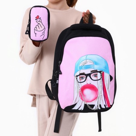 School backpack, ergonomic back Art Hype Girl, 39x32x14 cm-2