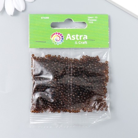 Beads "Astra" 11/0, 20 g (13 brown/transparent)-2